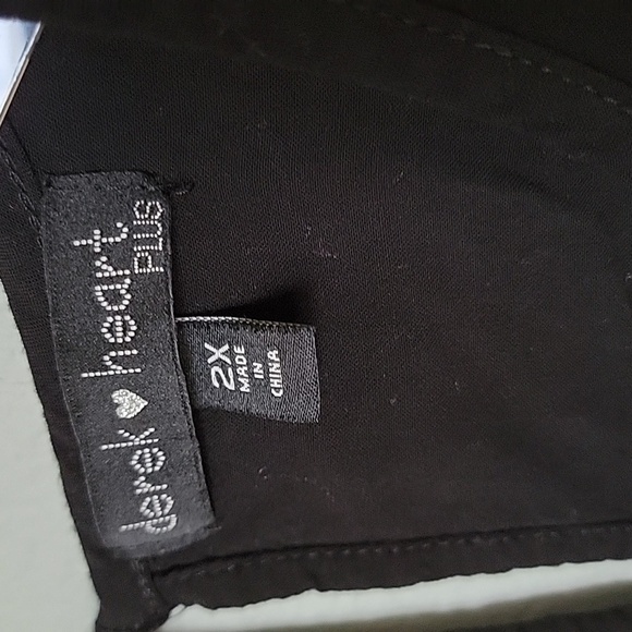 Derek Heart Cowgirl Fringe Embroidered Black Sleeveless Top 2X - Picture 2 of 7